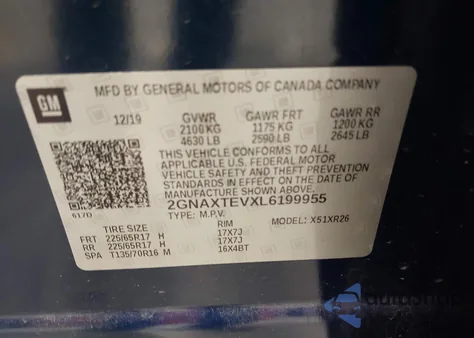 2023 Chevrolet Equinox Awd 2Fl z USA, uszkodzony, nr VIN 3GNAXTEGXPL246100